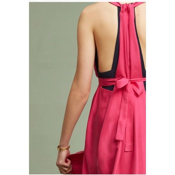 Moulinette Soeurs Chania Dress Size 6 Silk Berry Pink Grecian FLAWED NEW TAGS - Picture 6 of 11